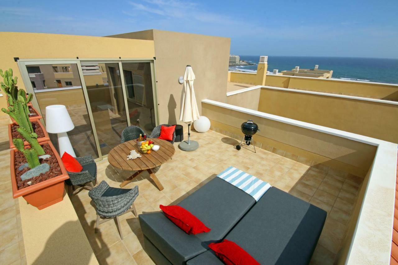 Apartament La Perla By Rentmedano Superb Luxury Duplex, Private Roof Terrace, Ocean View, Pool, Wifi And Parking El Médano Zewnętrze zdjęcie